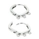 Orecchino in Metallo Ottone a Cerchio con 3 Anellini 13mm