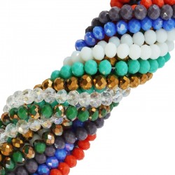 Glass Crystal Bead Round Faceted 6x4mm (Ø1.4mm) (~90pcs)