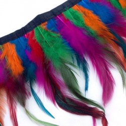 Tresse synthétique avec Plumes de coq ~100-150mm (~1m./paquet)