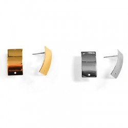 Brass Earring Rectangular 10x18mm