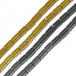 Αιματίτης Χάντρα Σωληνάκι Τετράγωνο 3x5mm (Ø0.8mm) (~43τμχ)