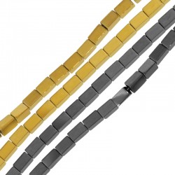 Αιματίτης Χάντρα Σωληνάκι Τετράγωνο 3x5mm (Ø1.2mm) (~79τμχ)