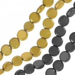 Αιματίτης Χάντρα Στρογγυλή Επίπεδη 7.4mm (Ø1.1mm) (~55τμχ)