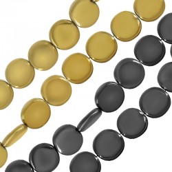 Αιματίτης Χάντρα Στρογγυλή Επίπεδη 10.5mm (Ø1.1mm) (~39τμχ)