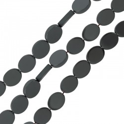 Αιματίτης Χάντρα Οβάλ Επίπεδη 8x10mm (Ø1.1mm) (~39τμχ)