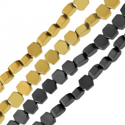 Αιματίτης Χάντρα Εξάγωνο Επίπεδο 4mm (Ø1.1mm) (~98τμχ)