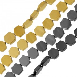 Αιματίτης Χάντρα Εξάγωνο Επίπεδο 6mm (Ø1mm) (~62τμχ)