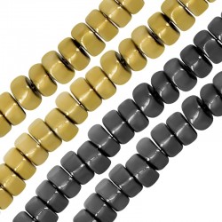 Αιματίτης Χάντρα Ροδέλα Εξάγωνο 6.5x3mm (Ø1.4mm) (~127τμχ)