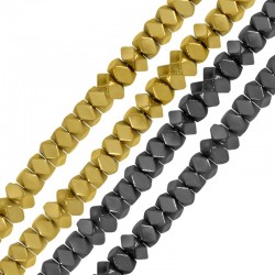 Αιματίτης Χάντρα Ροδέλα Πολυεδρική 3x2mm (Ø1.2mm) (~200τμχ)