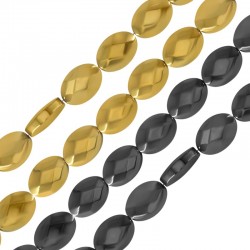 Αιματίτης Χάντρα Επίπεδη Πολυεδρική 10x14mm (Ø1.1mm)(~28τμχ)