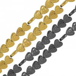 Αιματίτης Καρδιά με Βούλες Περαστή 4mm (Ø0.8mm) (~72τμχ)