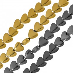 Hematite Slider Heart Flat 6.3x5.7mm (Ø1mm) (~73pcs)
