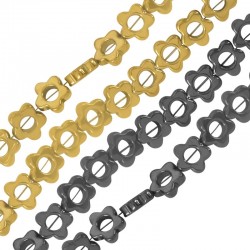 Hematite Slider Flower 6x5.7mm/1.9mm (Ø0.8mm) (~74pcs)