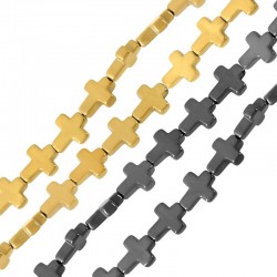 Αιματίτης Σταυρός Περαστός 4x6mm (Ø1mm) (~63τμχ)