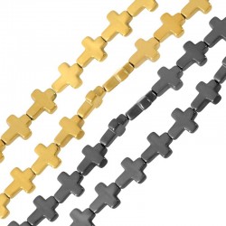Αιματίτης Σταυρός Περαστός 6x8mm (Ø1mm) (~48τμχ)
