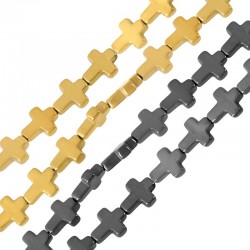Αιματίτης Σταυρός Περαστός 8x10mm (Ø1.1mm) (~38τμχ)