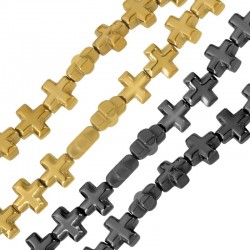 Αιματίτης Σταυρός Περαστός 6mm (Ø1mm) (~62τμχ)