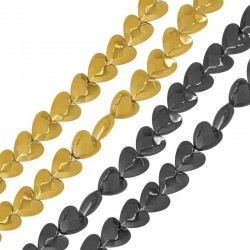 Hematite Slider Heart Faceted 4mm (Ø0.8mm) (~107pcs)