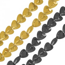 Hematite Slider Heart Faceted 6mm (Ø0.8mm) (~75pcs)