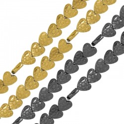 Hematite Slider Heart Spotted 4mm (Ø0.8mm) (~107pcs)