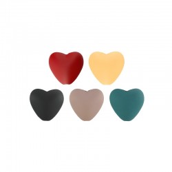 Acrylic Bead Heart w/ Rubber Effect 16mm (Ø~2.2mm)
