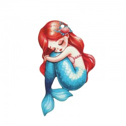 Wooden Pendant Mermaid 70x42mm