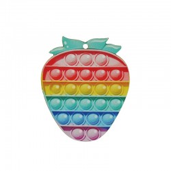 Wooden Pendant Strawberry Pop It 59x68mm