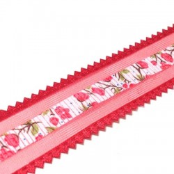 Cinta de Organza con Flores 25mm (10 yardas/rollo)