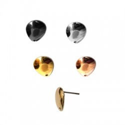 Brass Earring Teardrop 10x12mm