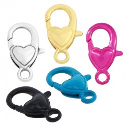 Zamak Lobster Clasp Heart 22x11mm