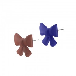 Acrylic Earring Knot Bow w/ Rubber Effect 22.5x19mm
