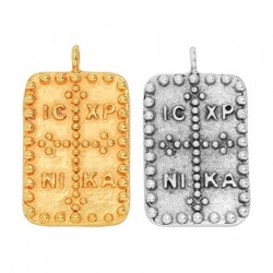 Brass Pendant "ICXC NIKA" 20x29mm