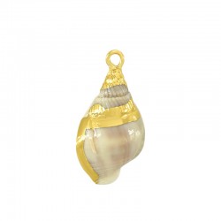 Sea Shell Pendant Plated (~20x38mm)
