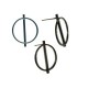 Boucle D'Oreille Ronde en Laiton avec Barre 20 x 25 mm