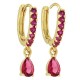 Boucle D'Oreille en Laiton avec Zircon 14X21 mm