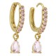 Orecchino a Cerchio in Ottone con Zircone 14X21 mm