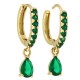 Boucle D'Oreille en Laiton avec Zircon 14X21 mm