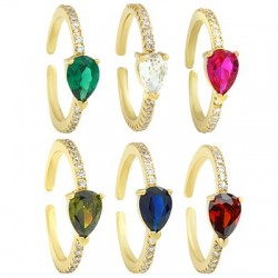 Brass Ring Drop w/ Zircon 20mm