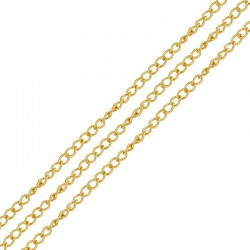 Brass Curb Chain with Palladium ~1.7x2.4mm/0.4mm