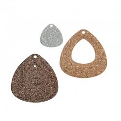 Plexi Acrylic Pendant Teardrop 38x40mm + 20mm (2pcs/Set)