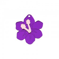 Plexi Acrylic Pendant Flower 36x40mm