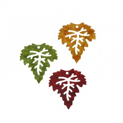 Plexi Acrylic Pendant Leaf 37x40mm