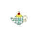 Enameled Zamak Pendant Tea Pot 30x25mm
