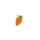Enameled Zamak Pendant Carrot 18x10mm