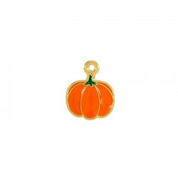 Pendentif en Zamak Émaillé Citrouille 18 x 15 mm