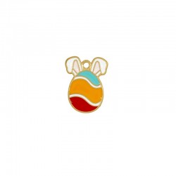 Enameled Zamak Pendant Egg 15x22mm