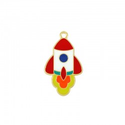 Zamak Pendant Spaceship w/ Enamel 17x26mm
