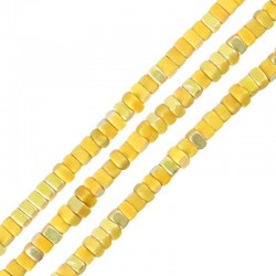 Howlite Bead Square Ochre 3mm/2mm (Ø0.9mm) (~235pcs)