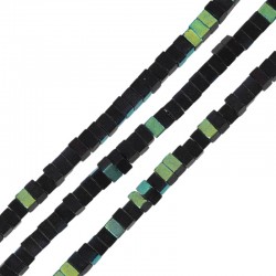 Howlite Bead Square Black 3mm/2mm (Ø0.9mm) (~235pcs)