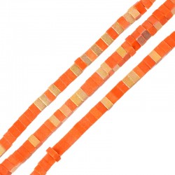 Howlite Bead Square Orange 3mm/2mm (Ø0.9mm) (~235pcs)